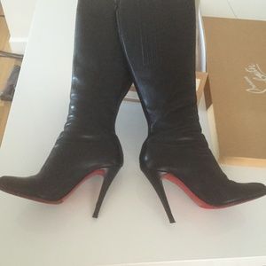 CHRISTIAN LOUBOUTIN BABEL KNEE-HIGH LEATHER BOOTS